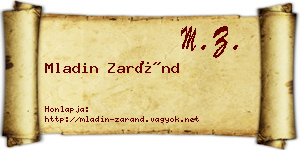 Mladin Zaránd névjegykártya